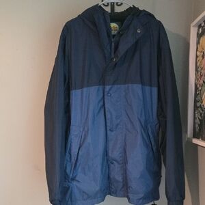 Cabela's Two-Tone Blue Packable Windbreaker Jacket Mens XL TALL